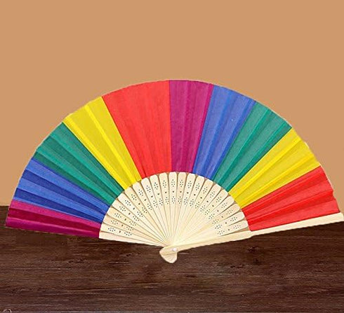 6 Pack Rainbow Hand Fans, Rainbow Themed Folding Fans for Party Decoration and Party Favors