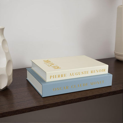 Set 2 Aesthetic Decorative Books - of Linen Fake/Faux Books Enhance Your Bookshelf, Coffee Table, Living Room, Bedside