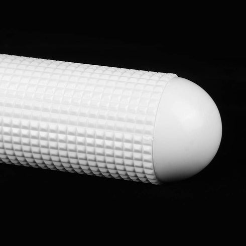 Fdit White Plastic Embossed Design Dough Roller, Non-Stick Exhaust Rolling Pin for Making Pasta, Cookies, Bread