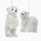 Kurt Adler FURRY POLAR BEAR ORNAMENT, 2 ASSORTED