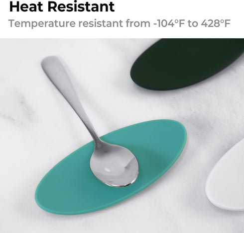 Carrotez Small Silicone Coffee Spoon Rest 2 Pcs, Flexible Spoon Holder for Kitchen Next to Coffee Maker