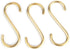 10 Pieces Multipurpose Brass S Shaped Hooks for Coat, Clothes, Kitchen Pot, and Pan Storage