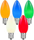 25 C9 Set Bulbs Foot Multi Ceramic Christmas String Light - Opaque - Roofline Light String - Green Wire