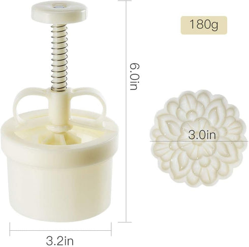 180g 5pcs Cookie Stamps - Thickness Adjustable Moon Cake Mold Set, DIY Decoration Hand Press Cutter
