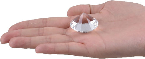 LONGWIN 30mm Crystal Diamond Themed Dinner Party Table Decoration, Pack of 8, Clear
