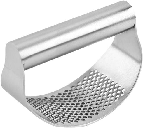 Garlic Press Rocker Stainless Steel, Fruit Crusher with Comfortable Handle, Easy Use & Clean Kitchen Tool