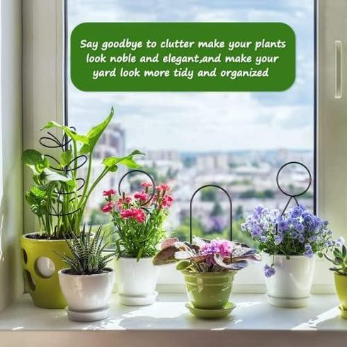 Simabsie 8 Packs Trellis for Potted Plant,Metal Wire Stake for Climbing Plants Indoor Houseplant Lover,Trellis