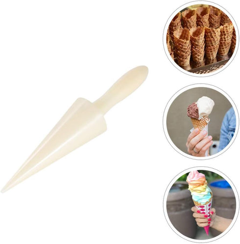 Hemoton Ice Cream Waffle Cone Roller, Krumkake Cone Maker Wooden Pastry Waffle Cake Kitchen Baking Tool