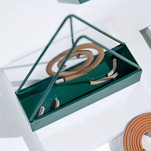 Designer Portable Iron Mosquito Coil Holder - 2 pcs Set with Handle, Fireproof Material Incense Holder