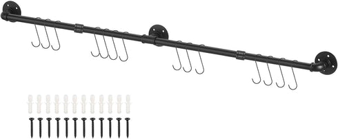 uxcell Wall Mounted Towel Rack, Industrial Pipe Towel Bar, Rustic Iron Bathroom Hardware, 63 Inch