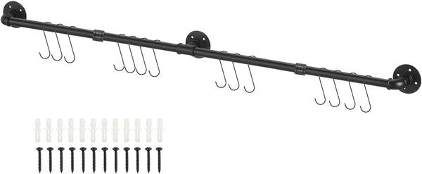 uxcell Wall Mounted Towel Rack, Industrial Pipe Towel Bar, Rustic Iron Bathroom Hardware, 63 Inch