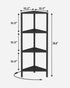 4-Tier BS05BB004L TUTOTAK Corner Shelf, Corner Bookshelf for Small Space, Narrow Display Corner Shelf Stand