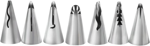 7Pcs Cake Decorating Icing Piping Nozzles Set, Stainless Steel Tips for DIY Pastry Fondant Baking