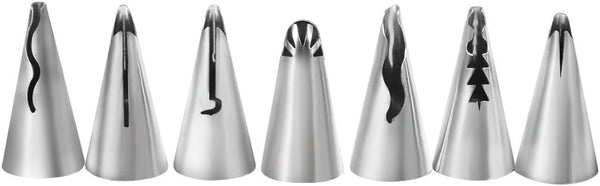7Pcs Cake Decorating Icing Piping Nozzles Set, Stainless Steel Tips for DIY Pastry Fondant Baking