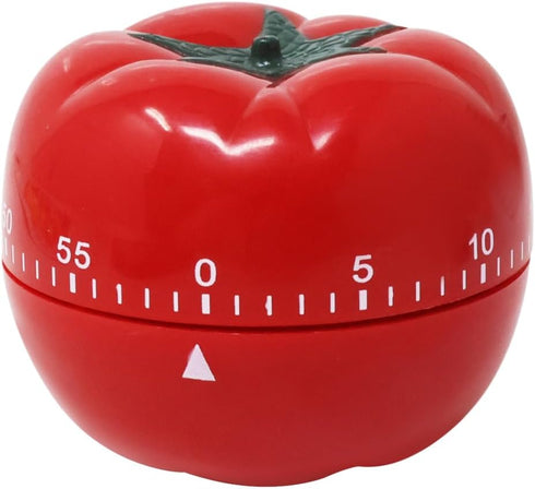yueton Manual Mechanical Tomato Timer, Ring Alarm Kitchen Timer for Cooking, Study, Gym Countdown Clock Red