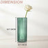 Set 3, 8 Inches Green Glass Vases, Flower Vases of Ribbed Glass Vase for Tulips, Tall Cylinder Glass Vases for Living