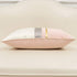 Avigers 12 x 20 Inches Pink White Gold Leather Striped Patchwork Velvet Cushion Case, Luxury Modern Throw Pillow Cover