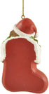 Cici & Jimmy 3.5 Dachshund Christmas Ornament with Gold Hanging String Cute Wiener Dog in Stocking Figurine for Tree