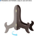 uxcell 10" Wooden Easel Plate Holder, Folding Display Stand Brown for Decorative Picture Frame