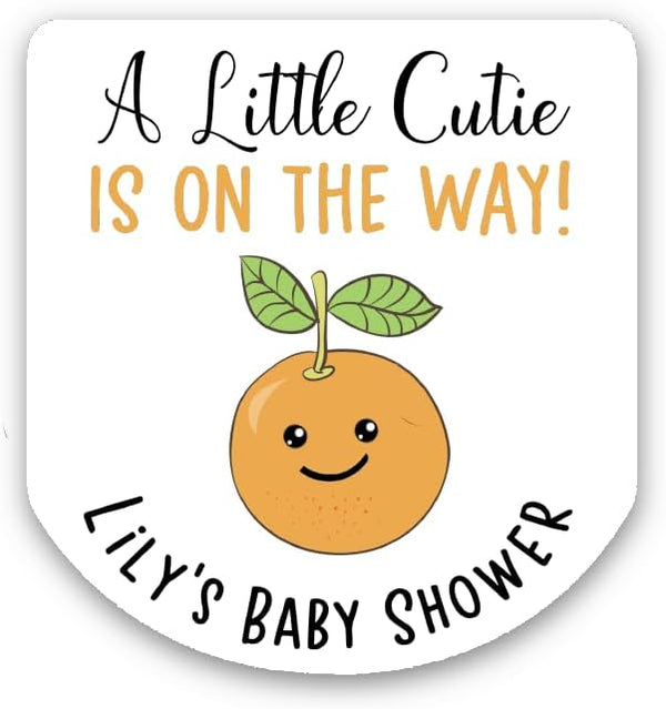 A Little Cutie Is On The Way Party Favor Hand Sanitizer Labels,
