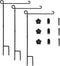 YEAHOME 3PC Garden Flag Holder Stand, Weather-Proof Metal Flagpole with Clip for Outdoor Decor