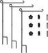 YEAHOME 3PC Garden Flag Holder Stand, Weather-Proof Metal Flagpole with Clip for Outdoor Decor