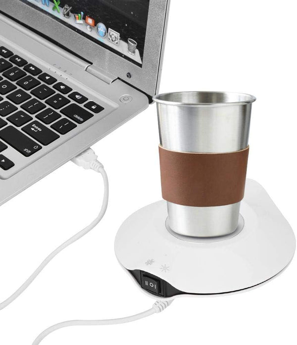 USB Coaster, Cup Pad, Insulated Charging Mat, Dual Use USB Cooler Warmer for Coffee, Tea, Beverage Cans