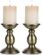2 Pcs Bronze Iron Pillar Candle Holders, Ideal for 3" Pillar Candles, Gifts for Wedding, Home, Spa