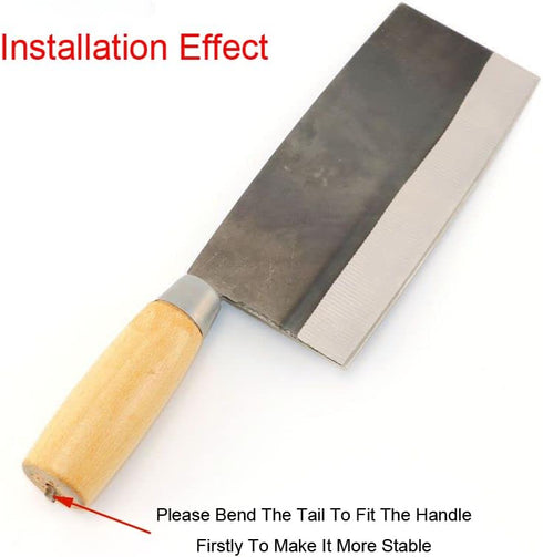 2 Pack Wooden Round Grip Kitchen Knife Handle Replacement for Chinese Chef's Knives, Vegetable Meat Cleaver