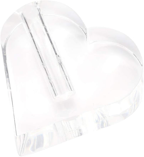 24k Rose Display Stand - Heart-Shaped Stand for Single Real Roses or Artificial Flower Base, Transparent Shelf Support