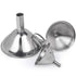 Stainless Steel Funnels, 3 Pack - Small Metal Funnels with Handles for Kitchen Transfer of Liquid, Oils, Spices, 2.9 &