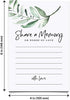 Bliss Collections Share a Memory Cards, Rustic Greenery, 4"x6" Cards for Weddings, Showers, Birthdays, and Celebrations