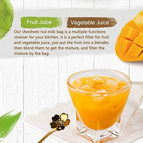 iAesthete 3 Pack 12X12 Inches, 80 - Ultra Fine Nut Milk Bag, Micron, Multiple Usage Reusable Food Strainer, Cold Brew