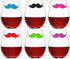 Furimuk 18 Pieces Silicone Drink Markers for Wine Glasses, Beard Lip Shape Charms for Valentine's Day, Christmas Party