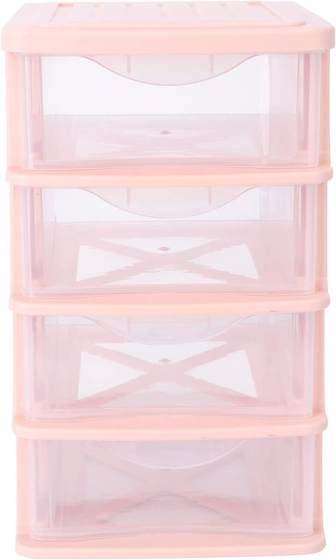 STOBOK 4 Layers Plastic Storage Drawer, Multifunctional Desktop Organizer for Home and Office