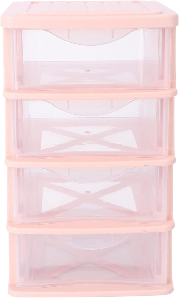 STOBOK 4 Layers Plastic Storage Drawer, Multifunctional Desktop Organizer for Home and Office
