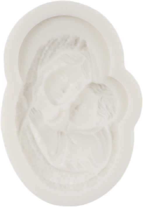 Virgin Mary Silicone Mold, Mother and Baby Fondant Molds for Cake Decoration, Cupcake Topper, Sugar Craft