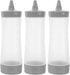UPKOCH 3 Pack Inverted Condiment Squeeze Bottles, 12 oz Upside Down Plastic