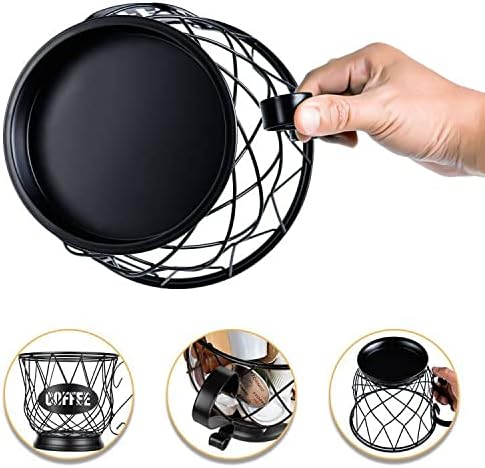 TreeLen K Cup Holder, Large Capacity Coffee Pod Organizer for 40 K Cups, Black Storage for Coffee Bar