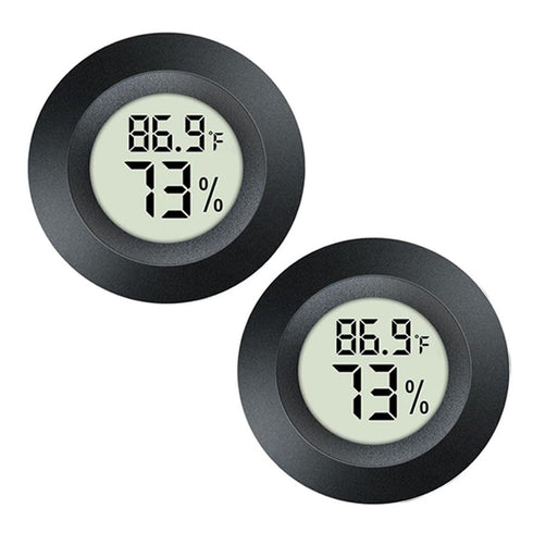 2 Pack Mini Digital Hygrometer Thermometer Gauge, Indoor Outdoor Temperature Humidity Meter for Greenhouse, Humidors,