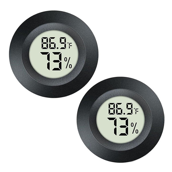 2 Pack Mini Digital Hygrometer Thermometer Gauge, Indoor Outdoor Temperature Humidity Meter for Greenhouse, Humidors,