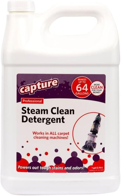 Capture Professional Steam Clean Detergent - Home, Car, Dogs & Cats Carpet Cleaner Solution, 1 Gallon