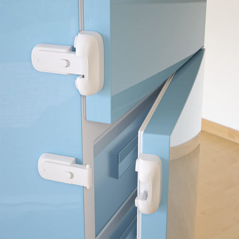SAFELON 2 Pcs Baby Safety Fridge Lock, Child Proof Refrigerator Freezer Door Lock (White)