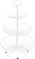 Juvale Large White 3 Tiered Fruit Basket for Kitchen Counter, Metal Stand for Fresh Produce and Vegetables (18 In)
