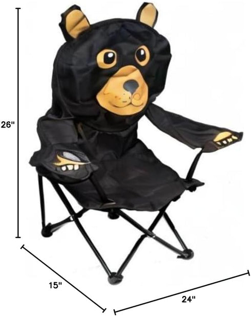 Wilcor Kids Camp Chair - Black Bear with Cup Holder