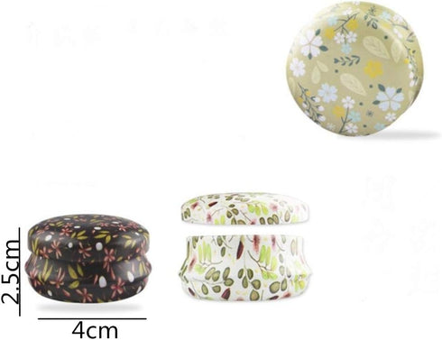 Candy Tins Jars Colorful Flower Metal Tin with Lid, Empty Round Storage Tins for Making Candles, 12 Pack