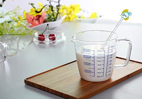 2 Cup Borosilicate Glass Measuring Cup with 50ML Intervals Scale - New Kitchen Accessories for Easy Liquid and Powder
