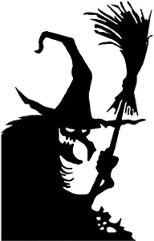 Giant Halloween Witch Window Posters & Clings, Spooky Cemetery Wall Decals for Indoor Outdoor Party Decor