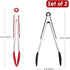 Webake Kitchen Tongs Set of 2 - Silicone Tongs in Pinch Test Grade, 12 Inch Cooking Tongs with Silicone Tips, Metal for