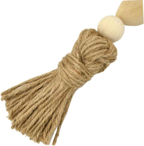 Garneck Wood Bead Garland - Farmhouse Tassels Beads for Rustic Country Decor and Christmas Decoration